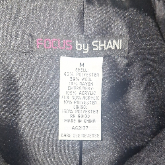 Focus By Shani Black and White Embroidered Wool Jacket - Picture 10 of 11